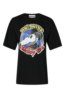 Черная футболка с Микки Moschino