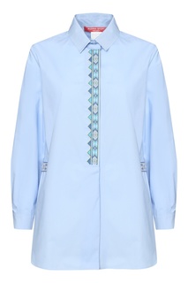 Голубая рубашка с вышивкой Marina Rinaldi