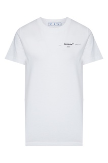 Белая футболка с мелким логотипом Off White