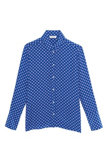 Шелковая рубашка с геометричным принтом Sandro