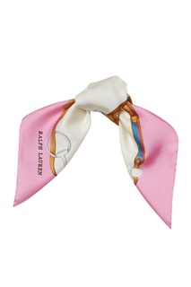 Бело-розовый платок из шелка Ralph Lauren