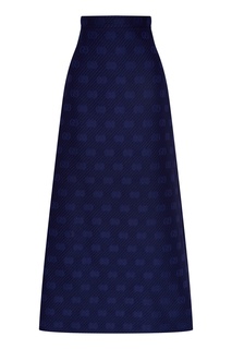 Синяя юбка макси с монограммами Gucci