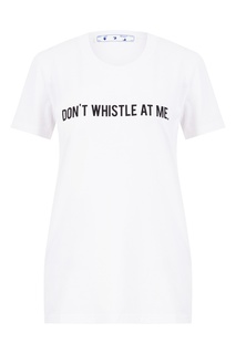 Белая футболка с принтом Off White