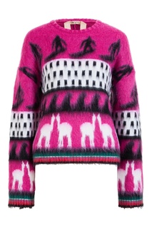 Шерстяной свитер с контрастным рисуном No21