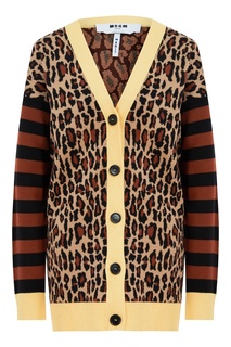 Кардиган с комбинированным узором Msgm