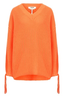 Оранжевый пуловер с широкими рукавами Msgm