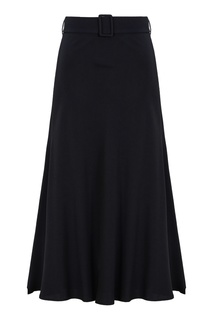 Черная юбка миди с поясом Msgm