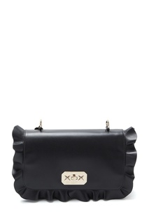 Черная кожаная сумка Rock Ruffles Red Valentino