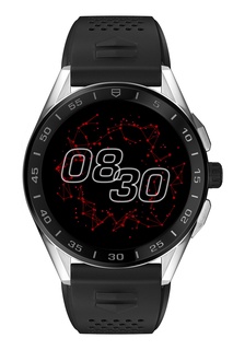 CONNECTED Черные смарт-часы со стальным корпусом и каучуковым браслетом Tag Heuer