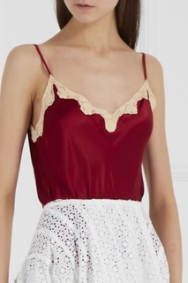 Шелковый топ с кружевом Sabbia Rosa