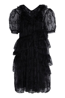 Черное платье-миди из органзы Simone Rocha