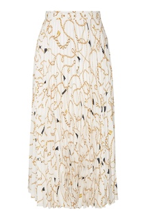 Юбка гофре с принтом и поясом Laroom