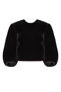 Черная блуза с ажурной вышивкой Agnes Cecilie Bahnsen