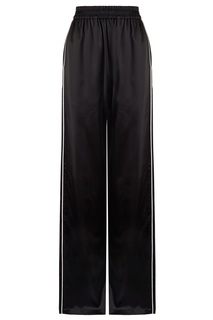 Черные атласные брюки с лампасами Balenciaga