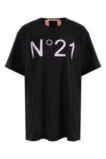Черная футболка с логотипом No21