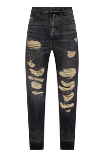 Черные джинсы с рваным эффектом Unravel Project