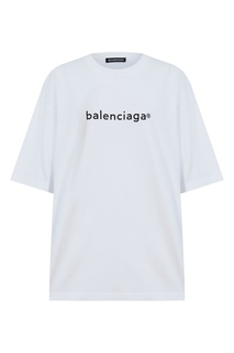 Белая хлопковая футболка New Copyright Balenciaga