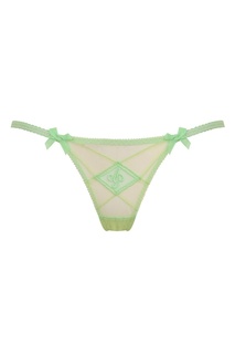 Зеленые трусы стринги с монограммой Casper Agent Provocateur