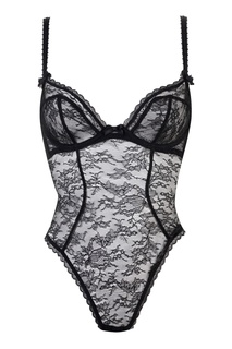 Черное прозрачное боди из кружева Hinda Agent Provocateur