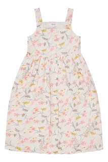 Хлопковый сарафан с цветочным принтом Bonpoint