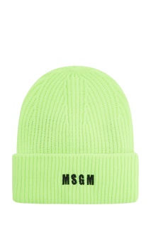 Желтая шапка с логотипом Msgm