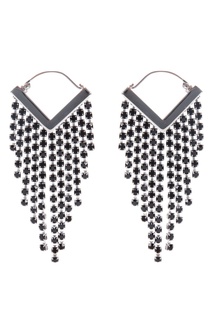 Серебристые серьги из латуни и кристаллов Isabel Marant