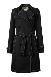 Черный тренч с контрастной отстрочкой Burberry