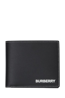 Черный кожаный бумажник с декоративной отстрочкой Burberry
