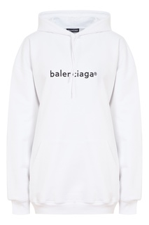 Белый свитшот с черным принтом Balenciaga