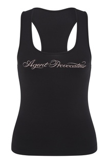 Черный топ с логотипом Jade Agent Provocateur