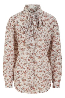 Белая блузка с цветочным принтом Laroom