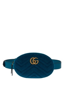 Бархатная сумка на пояс GG Marmont Gucci