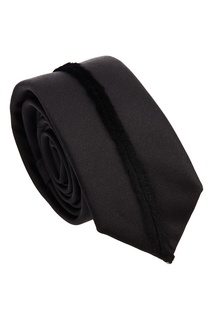 Черный галстук с меховой полосой Fendi