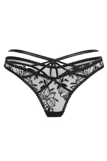 Черные трусы стринги с вышивкой Ozella Agent Provocateur