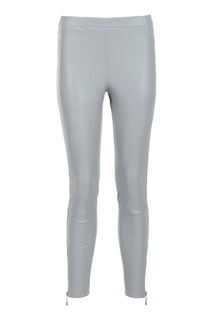 Серые кожаные брюки MAX & MOI