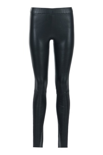 Кожаные узкие брюки черного цвета MAX & MOI