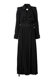 Длинный черный тренч на кнопках Burberry