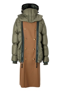 Коричневый тренч из шерсти без рукавов Burberry