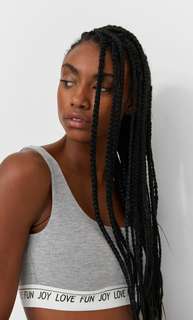 Stradivarius Топ-Бралет Comfy Женская Коллекция Пестро-Серый L