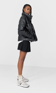 Stradivarius Стеганая Куртка Из Искусственной Кожи Женская Коллекция Черный L