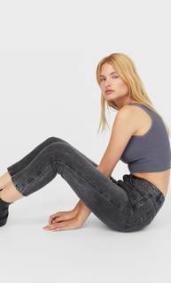 Stradivarius Джинсы Mom Fit Женская Коллекция Темно-Серый 40