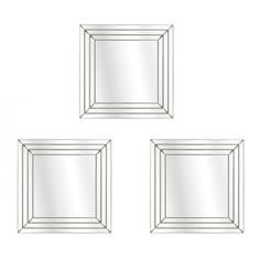 Набор настенных зеркал polish (3 шт) (to4rooms) золотой 25x25x3 см.