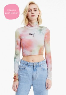 Лонгслив спортивный PUMA Evide High Neck Cropped Longsleeve AOP