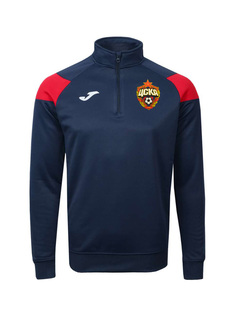 Свитер на молнии синий с цветной эмблемой (XXL) ПФК ЦСКА