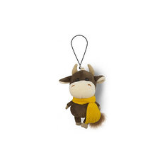 Мягкая игрушка Maxitoys Luxury Бычок коричневый в жёлтом шарфике, 11 см