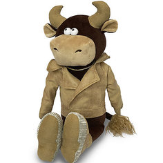 Мягкая игрушка Maxitoys Luxury Бык Вова в кожаной куртке, 28 см