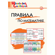 Школьный словарик "Правила по математике" Vako