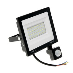 Прожектор светодиодный luazon lighting 30 вт, 2700 лм, 6500к, датчик движения, ip66