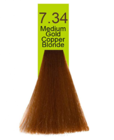 Domix, Краска для волос Oil Cream Color, 100 мл (97 тонов) 7.34 Средне золотистый медный блондин