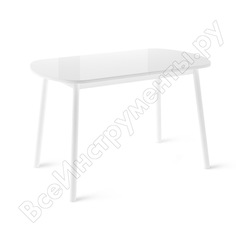 Раздвижной стол leset мидел, металл белый, стекло белое 34782